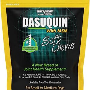 Nutramax Dasuquin with MSM Joint Health Supplement for Small to Medium Dogs – With Glucosamine, MSM, Chondroitin, ASU, Boswellia Serrata Extract, and Green Tea Extract, 84 Soft Chews