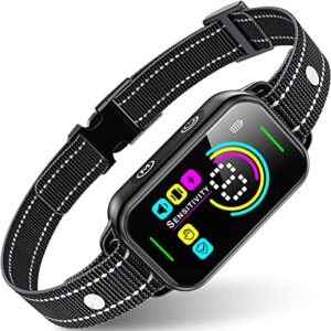 Dog Bark Collar, DINJOO Bark Collar for Large Medium Small Dogs,Smart Bark Collar,Rechargeable Anti Barking Training Collar with 8 Adjustable Sensitivity,Bark Shock Collar with Beep Vibration