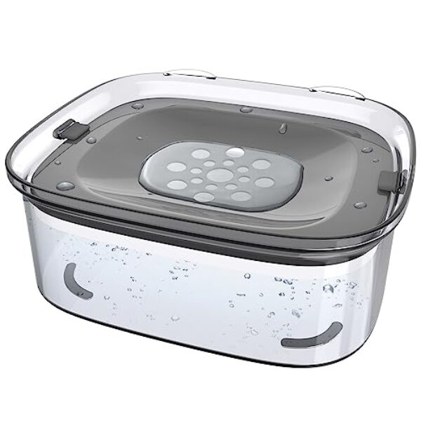 Gobeigo 95oz/2.8L Dog Water Bowl for Messy Drinkers, No Spill Water Bowl Large Capacity Splash Proof Slow Feeder Water Dispenser Vehicle Carried Anti Drip Travel Water Bowl for Dogs, Cats & Pets