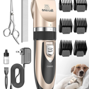 Oneisall Dog Shaver Clippers Low Noise Rechargeable Cordless Electric Quiet Hair