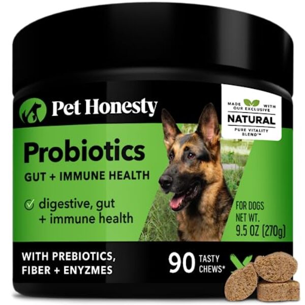 Pet Honesty Probiotics for Dogs - Dog Chew Support Gut Health, Digestive Support, Immunity Health, and Healthy Digestion with Digestive Enzymes - (Duck)