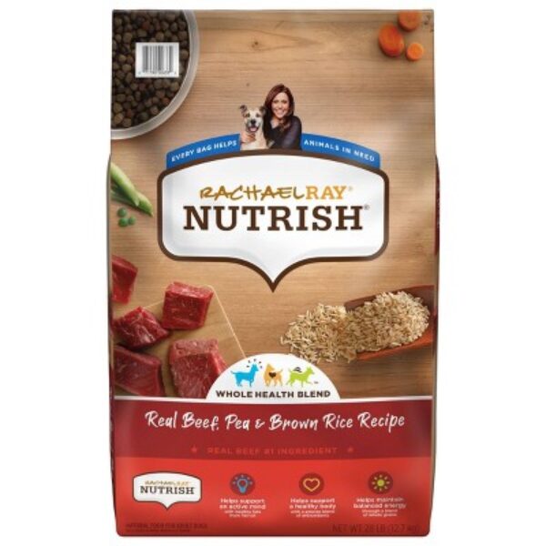 Rachael Ray Nutrish Real Beef, Pea & Rice Recipe Adult Super Premium Dry Dog Food - 28lbs