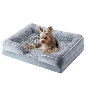 WNPETHOME Dog Beds for Medium Dogs, Washable Dog Bed, Bolster Dog Sofa Bed with Waterproof Lining & Non-Skid Bottom, Orthopedic Egg Foam Dog Couch for Pet Sleeping, Pet Bed for MediumDogs