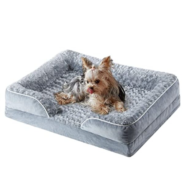 WNPETHOME Dog Beds for Medium Dogs, Washable Dog Bed, Bolster Dog Sofa Bed with Waterproof Lining & Non-Skid Bottom, Orthopedic Egg Foam Dog Couch for Pet Sleeping, Pet Bed for MediumDogs