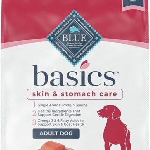 Blue Buffalo Basics Skin & Stomach Care, Grain Free Natural Adult Dry Dog Food, Salmon & Potato