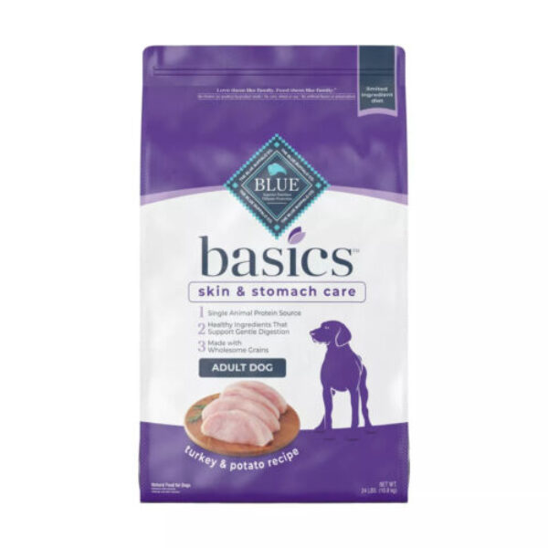 Blue Buffalo Basics Skin & Stomach Care Natural Adult Dry Dog Food with Turkey &