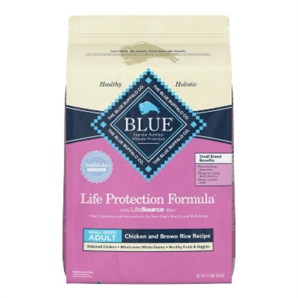Blue Buffalo Life Protection Formula Natural Adult Small Breed Dry Dog Food, Chicken and Brown Rice - 15lbs