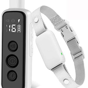 Bousnic Shock Collar for Dogs - Waterproof Rechargeable Dog Electric Training Collar with Remote for Small Medium Large Dogs with Beep, Vibration, Safe Shock Modes (8-120 Lbs) (Grey)