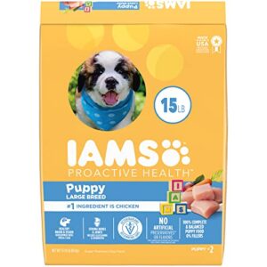 IAMS Smart Puppy Large Breed Dry Dog Food with Real Chicken, 15 lb. Bag