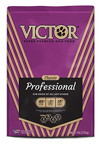 Victor Super Premium Dog Food – Professional Dry Dog Food – Super Premium Dog Food with 26% Protein, Gluten Free - for High Energy and Active Dogs & Puppies, 5lbs Victor Super Premium Dog Food – Professional Dry Dog Food – Super Premium Dog Food with 26% Protein, Gluten Free - for High Energy and Active Dogs & Puppies, 5lbs