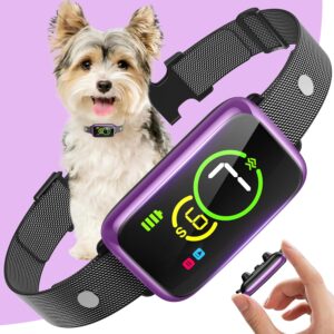 1S Stop Barking Smart Dog Bark Collar, Humane Anti Barking Device with Beep & Vibration, 7 Adjustable Sensitivity, Ultra
