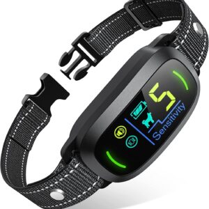 FAFAFROG Dog Bark Collar, Rechargeable Smart Collar, Anti Barking Training Collar with 5 Adjustable Sensitivity Beep Vib