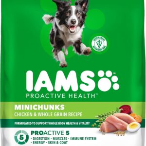 IAMS Proactive Health Adult Minichunks Premium Dry Dog Food, Adult Dog Food Dry Recipe, 30 lb. Bag