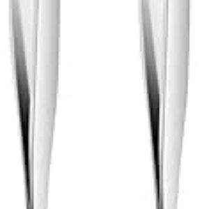 2Pcs Silver Stainless Steel Tick Tweezers Dual Tipped Tick Remover Tool First Aid Tweezers Tick Killer Tweezer for Human