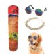 Cava Heat Lake Squeaky Dog Toys,Dog Birthday Party Supplies,Dog Sunglasses,Gold Chain Dog Collar