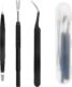 COITEK 3 in 1 Tick Remover Kit, Black Tick Remover Tweezers Stainless Steel Tick Remover Tools Set for Pet Dog, Cat, Hum