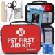 Dog First Aid Kit | Pet First Aid Supplies to Treat Your Dogs & Cats in an Emergency | Includes Pet First Aid Kit Book, Tick Remover, Slip Leash & Medical Essentials for Home, Camping, Car, RV, Travel