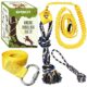 HOKINETY Dog Hanging Bungee Tug Toy: Interactive Tether Tug-of-War for Pitbull & Small to Large Dogs to Exercise and Fun Solo Play – Durable Retractable Tugger Dog Rope Toy with 2 Chew Rope Toys