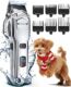 Oneisall Dog Clippers for Grooming for Thick Heavy Coats/Low Noise Rechargeable Waterproof Cordless Pet Shaver with Stainless Steel Blade for Dogs and Animals