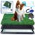 Petwish Small (20″ x 16″) Dog Grass Pad with Tray Indoor Dog Potty Grass pad for Dogs – Portable Training Pad with Tray and Artificial Grass for Dogs – Includes 12Pcs Pee Pads & a Dog Clicker.