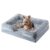 WNPETHOME Dog Beds, Washable Dog Bed, Bolster Dog Sofa Bed with Waterproof Lining & Non-Skid Bottom, Orthopedic Egg Foam Dog Couch for Pet Sleeping